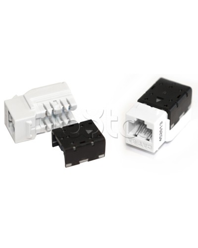 Вставка Keystone Jack RJ-45(8P8C), категория 6A, 110 IDC красная Hyperline (KJNE-8P8C-C6A-90-RD) в Таганроге Модули Keystone Pintop.ru