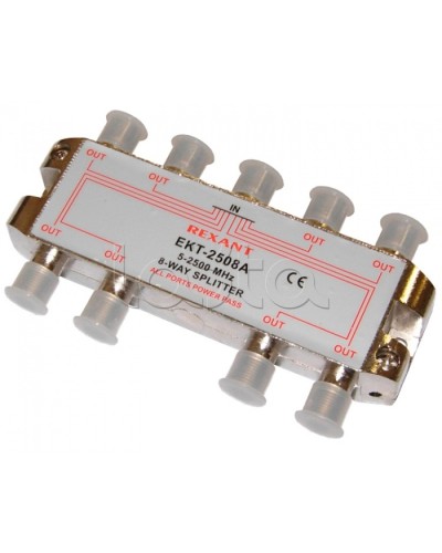 Делитель телевизионный ТВх8 под F разъём 5-2500 МГц СПУТНИК (5шт/уп) REXANT 05-6205 в Таганроге Системы видеонаблюдения Pintop.ru