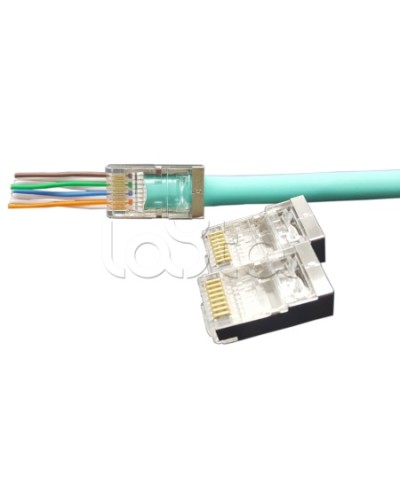 Разъем легкой оконцовки RJ-45 (8P8C) под витую пару Hyperline (PLEZ-8P8C-U-C5-SH-100) в Таганроге Патч-корды и пигтейлы Pintop.ru