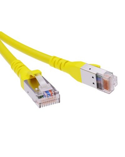 Патч-корд экранированный CAT6A SF/UTP 4х2, LSZH, желтый, 1м DKC RN6ASF4510YL в Таганроге Патчкорды (медные) Pintop.ru