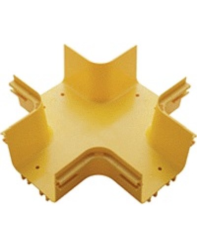 Х-соединитель оптического лотка 120 мм, желтый LANMASTER LAN-OT120-XT в Таганроге Аксессуары для кабель-канала Pintop.ru