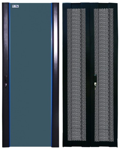 Комплект дверей 42U, 800 мм, черный, передняя - стекло, задняя - распашная перфорированна TWT TWT-CBB-DR42-8x-S-GP в Таганроге Аксессуары для стоек и шкафов Pintop.ru