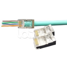 Разъем легкой оконцовки RJ-45 (8P8C) под витую пару Hyperline (PLEZ-8P8C-U-C5-SH-100)