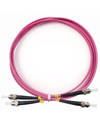 Шнур оптический duplex ST-ST 50/125 mm OM4 1м LSZH Cabeus FOP-50-OM4-ST-ST-1m в Таганроге Патч-корды оптические Pintop.ru