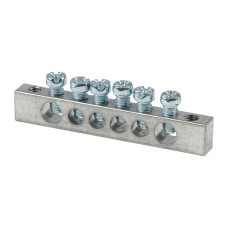 Шина PEN "ноль-земля" (6x9мм) 6 отв. цинк крепеж по краям EKF (sn1-63-06-k)