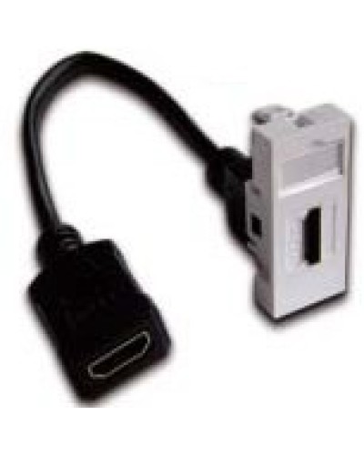 Вставка Mosaic 22.5x45 с адаптером HDMI с удлинителем, мама-мама, белая LANMASTER LAN-SIP-22HDMI-WH в Таганроге Коммутационные изделия Pintop.ru