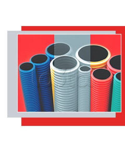 NR110 Двустенная труба ПНД жёсткая, тип 750, SN16, D110мм (1шт=6м) цвет красный Экопласт (80110-6) в Таганроге Труба гофрированная Pintop.ru