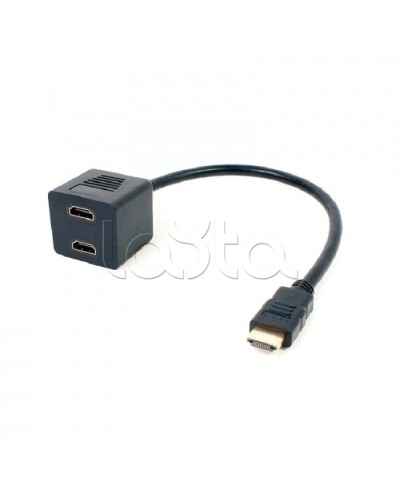 Переходник штекер HDMI - 2 гнезда HDMI (провод) GOLD (10шт/уп) REXANT 17-6832 в Таганроге Проходные адаптеры Pintop.ru