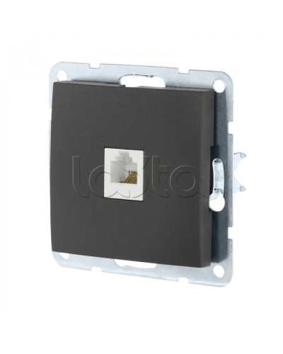 Розетка телефонная RJ-12 с накладкой (черный бархат) LK60 Экопласт (865508-1) в Таганроге Розетки компьютерные и телефонные Pintop.ru