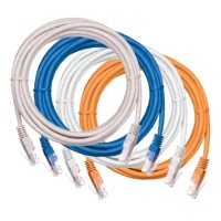 Шнур коммутационный NETLAN U/UTP 4 пары, Кат.5е (Класс D), 100МГц, 2хRJ45/8P8C, T568B, заливной, многожильный, BC (чистая медь), PVC нг(B), серый, 3м, уп-ка 10шт. NETLAN EC-PC4UD55B-BC-PVC-030-GY-10