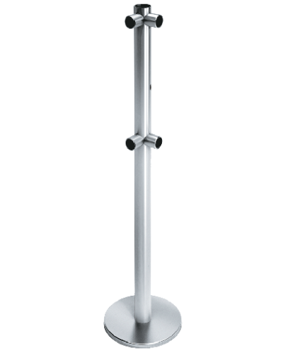 Стойка ограждения с отверстием под фиксатор L-образная, 2 муфты справа передвижная Oxgard ВЗР2442.09.12 в Таганроге Ограждения Pintop.ru