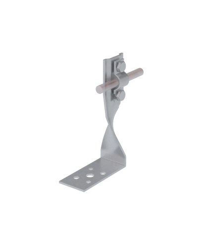 Угловой держатель болтовой скрученный для прутка Ø 5-10 мм H70 мм CU КМ-Профиль (UDBS-H70-D5-10 CU) в Таганроге Монтажные материалы Pintop.ru