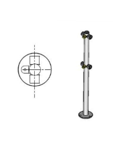 Стойка ограждения с 2-мя полупетлями под поворотную створку или секцию Т-образная по 2 муфты слева и справа Oxgard Стойка ограждения с 2-мя полупетлями Т-образная (ВЗР 1996.09.21) в Таганроге Ограждения Pintop.ru