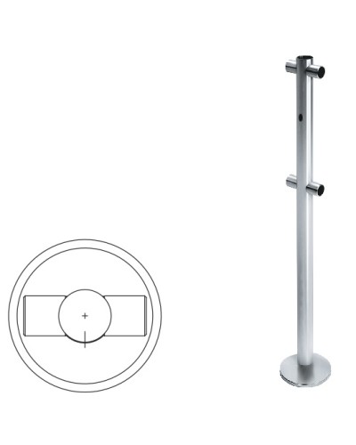 Стойка ограждения i-образная с отверстием под фиксатор (антик серебро) Oxgard в Таганроге Ограждения Pintop.ru