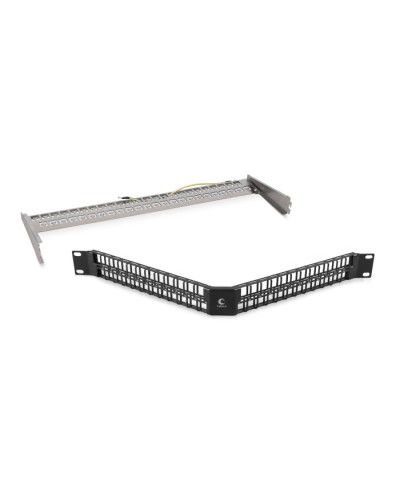 Угловая модульная патч-панель 19, 48 портов, 1U Cabeus (PLBHD-48-CON-SH) в Таганроге Патч панель Pintop.ru