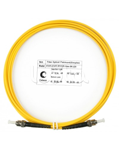 Патч-корд волоконно-оптический SM 9/125 simplex ST-ST LSZH (3 м) Cabeus FOP(s)-9-ST-ST-3M в Таганроге Патч-корды оптические Pintop.ru