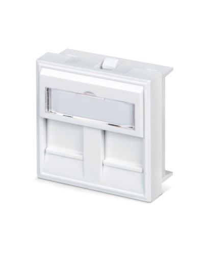 Вставка 45x45 (Mosaic) для 2 модулей формата Keystone Jack с маркером (FP-45-2M) Пожтехкабель СКС (202-032) в Таганроге Модули Keystone Pintop.ru