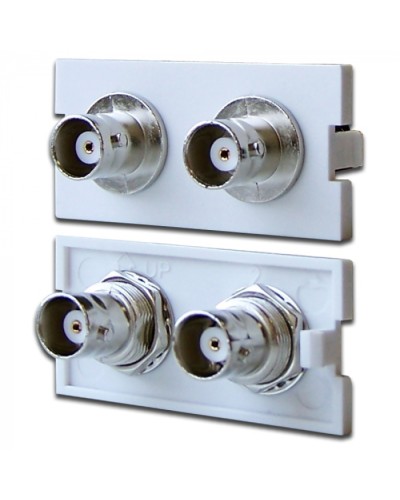 Вставка модульная с 2-мя BNC-адаптерами в розетку LAN-MB, белая LANMASTER (LAN-MBP-2BNC-WH) в Таганроге Патч-корды оптические Pintop.ru