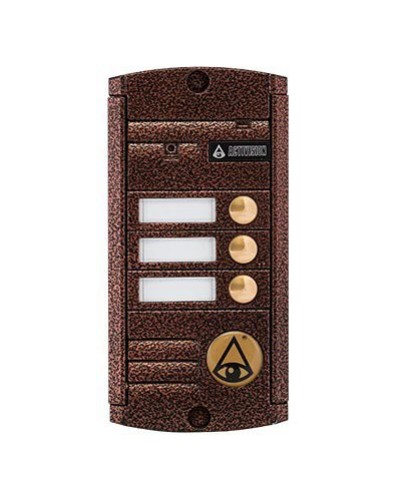 Видеопанель вызывная накладная цветная на 3 абонента с TM-считывателем Activision AVP-453 TM (PAL, антик) в Таганроге Вызывные видеопанели малоабонентные Pintop.ru