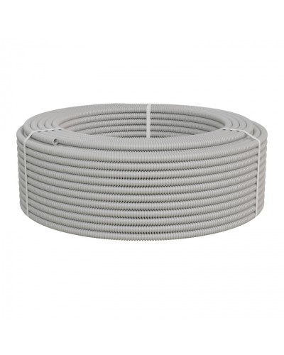 Труба ПНД-FRUF гофрир. легкая, с зондом, без галогена, трудногорючая, атмосферостойкая,цвет серый, диам. 16мм (100м) Экопласт (20116HFR-UF) в Таганроге Труба гофрированная Pintop.ru