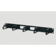 Кабельный органайзер 1U, с металлическими кольцами Eurolan 25B-1U-02BL