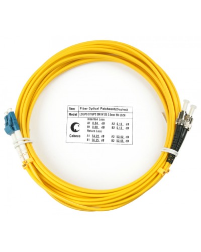 Шнур оптический duplex LC-ST 9/125 sm 5м LSZH Cabeus FOP(d)-9-LC-ST-5m в Таганроге Патч-корды оптические Pintop.ru