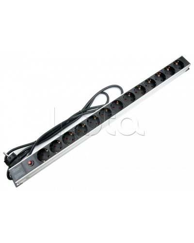 Блок евророзеток для 19 шкафов, 13 розеток, фильтр, 16 A Cabeus PDU-13P-F-2EU в Таганроге Блоки розеток Pintop.ru