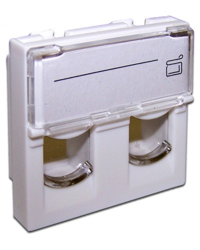 Вставка 45x45 на 2 модуля, со шторкой и увеличенным окном маркировки, белая LANMASTER (LAN-SIP-24L-WH) в Таганроге Коннекторы и разъемы Pintop.ru