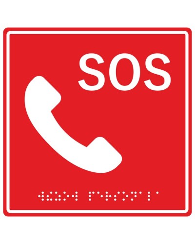 Табличка тактильная с пиктограммой SOS с трубкой Hostcall MP-010R2 в Таганроге Система оповещения и трансляции Hostcall Pintop.ru