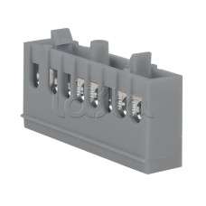 Шина "фаза" L (6х9мм) 8 отверстий латунь серый изолированный корпус на DIN-рейку EKF PROxima (sn0-63-8-is)