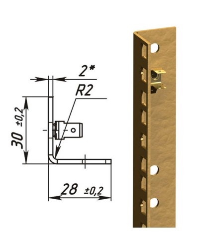 Направляющие L-образные для шкафов 24U (2 шт/уп.) TLK TLK-VNS2-L-24U в Таганроге Полки для шкафов и стоек Pintop.ru