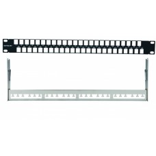 Комм. панель наборная 19", 1U, 48 портов под прямые UTP Keystone Eurolan (27B-00-48BL)
