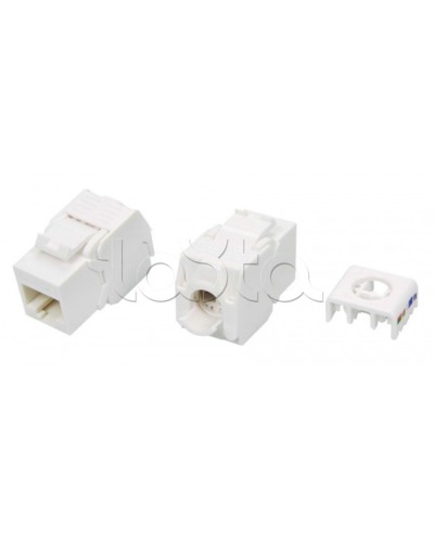 Вставка Keystone Jack RJ-45(8P8C) Hyperline KJ8-8P8C-C5e-180-TLS-WH в Таганроге Модули Keystone Pintop.ru