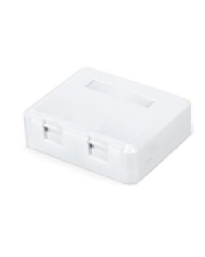 Корпус настенной розетки для установки 2-х вставок типа Keystone Jack, белый в Таганроге Коммутационные изделия Pintop.ru