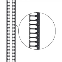 Кабельная гребенка 48U с пальцами глубиной 169 мм, 2 шт. в компл., черная LANMASTER (LAN-DC-CB-48Ux8-PF/L)