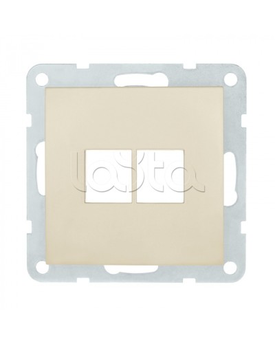Накладка с суппортом розетки комп. и телеф. на 2 входа (бежевый матовый) БЕЗ механизма LK80 Экопласт (846202-0 в Таганроге Розетки компьютерные и телефонные Pintop.ru